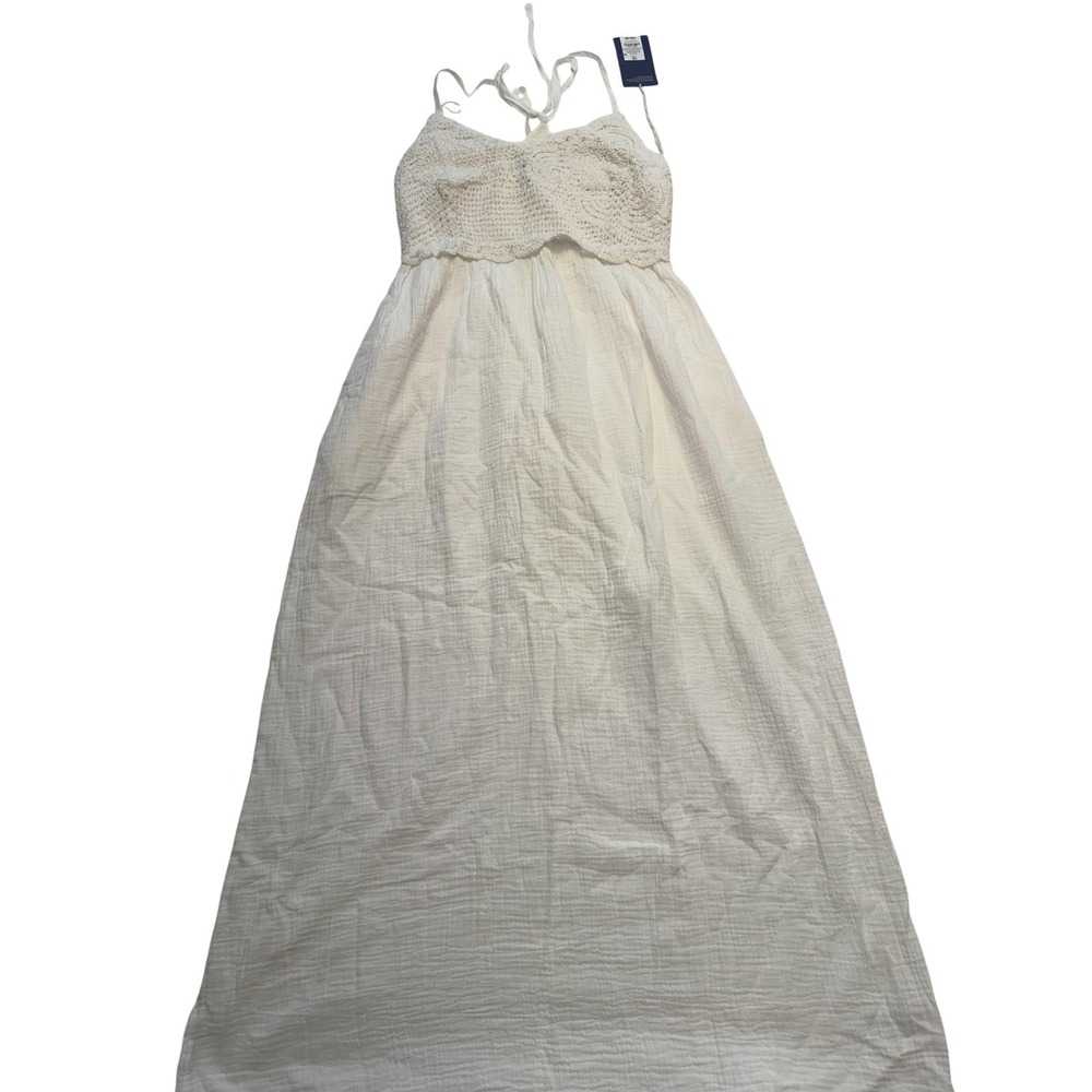 Universal Thread Dress Womens XS White Crochet Bodice Maxi Sundress Boho‎ Lined - Picture 2 of 9
